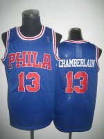 Jerseys Factory Cheap 76ers #13 Wilt Chamberlain Blue Throwback