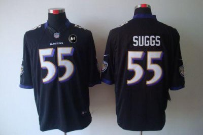 Jerseys Factory Cheap Nike Ravens #55 Terrell Suggs Black Altern