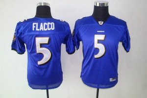 Jerseys Factory Cheap Ravens #5 Joe Flacco Purple Embroidered Yo