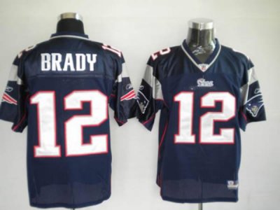 Jerseys Factory Cheap Patriots #12 Tom Brady Dark Blue Stitched