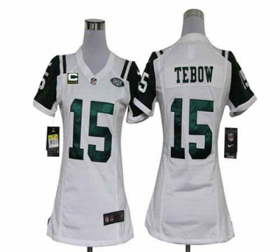 Jerseys Factory Cheap Nike Jets #15 Tim Tebow White With C Patch