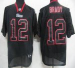 Jerseys Factory Cheap Patriots #12 Tom Brady Lights Out Black Em