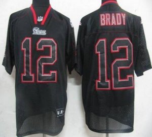 Jerseys Factory Cheap Patriots #12 Tom Brady Lights Out Black Em