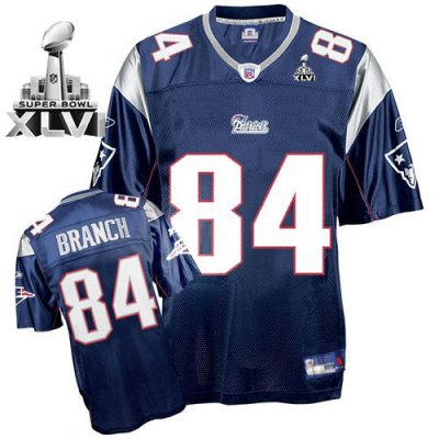 Jerseys Factory Cheap Patriots #84 Deion Branch Dark Blue Super
