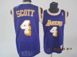 Jerseys Factory Cheap Lakers #4 Byron Scott Stitched Purple Thro