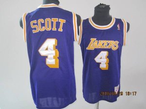 Jerseys Factory Cheap Lakers #4 Byron Scott Stitched Purple Thro