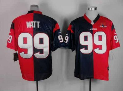 Jerseys Factory Cheap Nike Texans #99 J.J. Watt Navy Blue/Red Wi