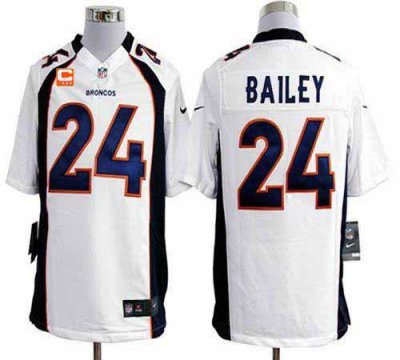 Jerseys Factory Cheap Nike Broncos #24 Champ Bailey White With C