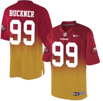 Jerseys Factory Cheap Nike 49ers #99 DeForest Buckner Red/Gold M