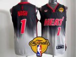 Jerseys Factory Cheap Heat #1 Chris Bosh Black/Grey Fadeaway Fas