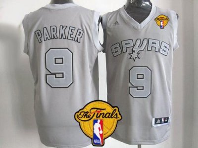 Jerseys Factory Cheap Spurs #9 Tony Parker Grey Big Color Fashio