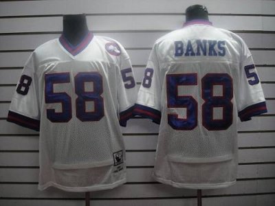 Jerseys Factory Cheap Mitchell and Ness Giants #58 Carl Banks Wh