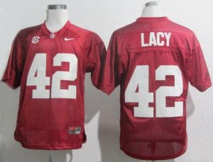 Jerseys Factory Cheap Crimson Tide #42 Eddie Lacy Red SEC Patch