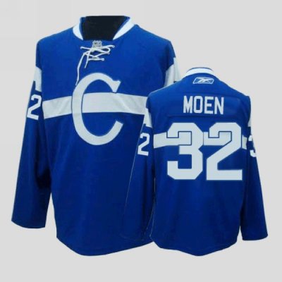 Jerseys Factory Cheap Canadiens #32 Travis Moen Embroidered Blue