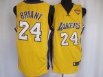 Jerseys Factory Cheap Lakers #24 Kobe Bryant Stitched Yellow Fin