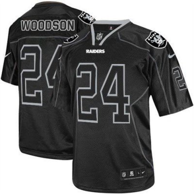 Jerseys Factory Cheap Nike Raiders #24 Charles Woodson Lights Ou
