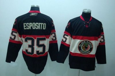 Jerseys Factory Cheap Blackhawks #35 Tony Esposito Embroidered B