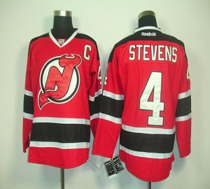 Jerseys Factory Cheap Devils #4 Scott Stevens Red Home Embroider