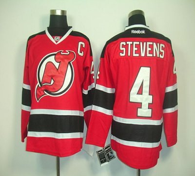 Jerseys Factory Cheap Devils #4 Scott Stevens Red Home Embroider