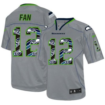 Jerseys Factory Cheap Nike Seahawks #12 Fan New Lights Out Grey