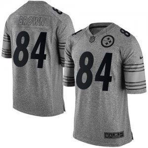 Jerseys Factory Cheap Nike Steelers #84 Antonio Brown Gray Men's
