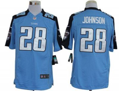 Jerseys Factory Cheap Nike Titans #28 Chris Johnson Light Blue T