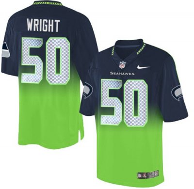 Jerseys Factory Cheap Nike Seahawks #50 K.J. Wright Steel Blue/G