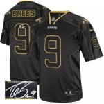 Jerseys Factory Cheap Nike Saints #9 Drew Brees Lights Out Black