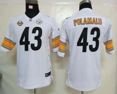 Jerseys Factory Cheap Nike Steelers #43 Troy Polamalu White With