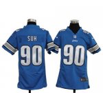 Jerseys Factory Cheap Nike Lions #90 Ndamukong Suh Light Blue Te