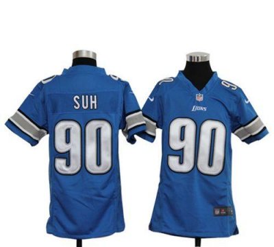 Jerseys Factory Cheap Nike Lions #90 Ndamukong Suh Light Blue Te