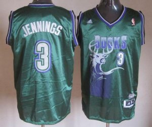 Jerseys Factory Cheap Bucks #3 Brandon Jennings Green Throwback