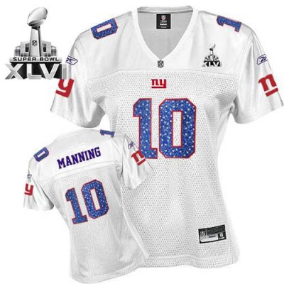 Jerseys Factory Cheap Giants #10 Eli Manning White Women's Sweet