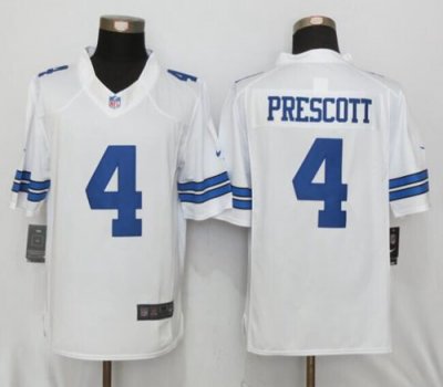 Jerseys Factory Cheap Nike Cowboys #4 Dak Prescott White Men's S