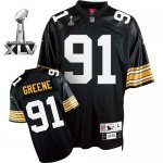 Jerseys Factory Cheap Steelers #91 Kevin Greene Black Super Bowl