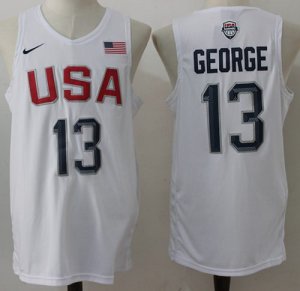 Jerseys Factory Cheap Nike Team USA #13 Paul George White 2016 D