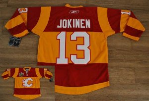 Jerseys Factory Cheap Flames #13 Olli Jokinen Embroidered Red/Or