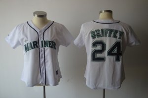 Jerseys Factory Cheap Mariners #24 Ken Griffey White Women's Fas