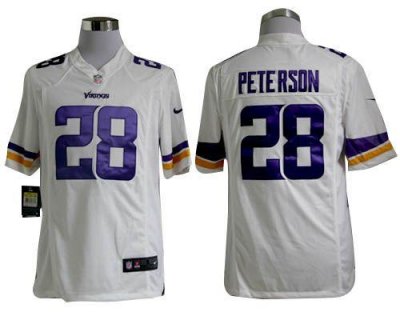Jerseys Factory Cheap Nike Vikings #28 Adrian Peterson White Men