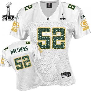 Jerseys Factory Cheap Packers #52 Clay Matthews White Women's Sw