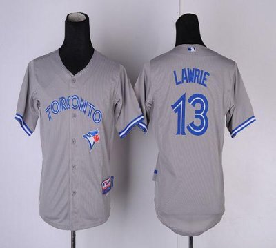 Jerseys Factory Cheap Blue Jays #13 Brett Lawrie Grey New Cool B