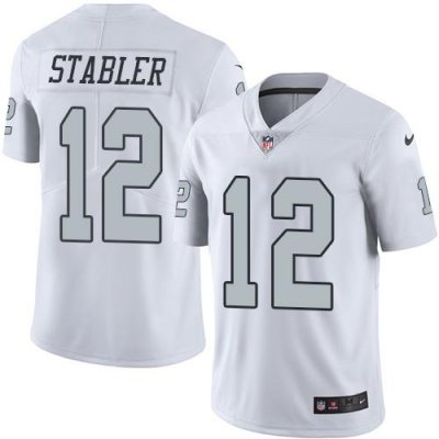 Jerseys Factory Cheap Nike Raiders #12 Kenny Stabler White Men's
