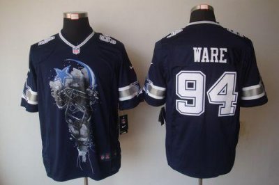 Jerseys Factory Cheap Nike Cowboys #94 DeMarcus Ware Navy Blue T