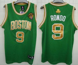 Jerseys Factory Cheap Celtics #9 Rajon Rondo Stitched Green Gold