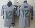 Jerseys Factory Cheap Nike Seahawks #12 Fan Grey Alternate Super