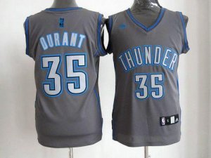 Jerseys Factory Cheap Thunder #35 Kevin Durant Grey Graystone Fa