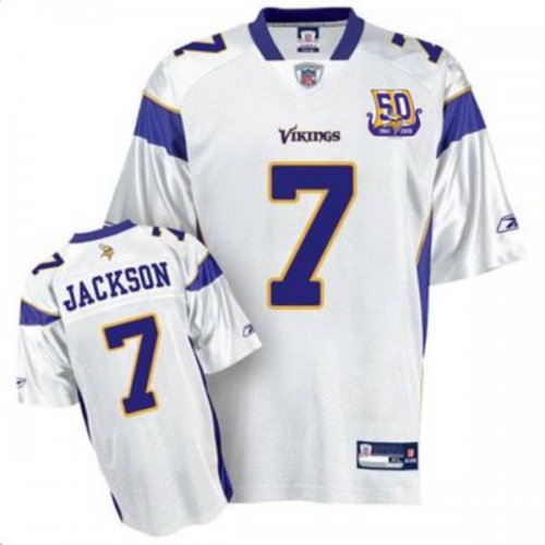 Jerseys Factory Cheap Vikings #7 Tarvaris Jackson White Team 50T