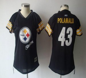 Jerseys Factory Cheap Steelers #43 Troy Polamalu Black 2011 Wome