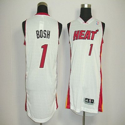 Jerseys Factory Cheap Revolution 30 Heat #1 Chris Bosh White Emb