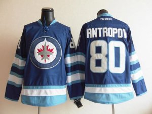 Jerseys Factory Cheap Jets #80 Nik Antropov Dark Blue 2011 Style